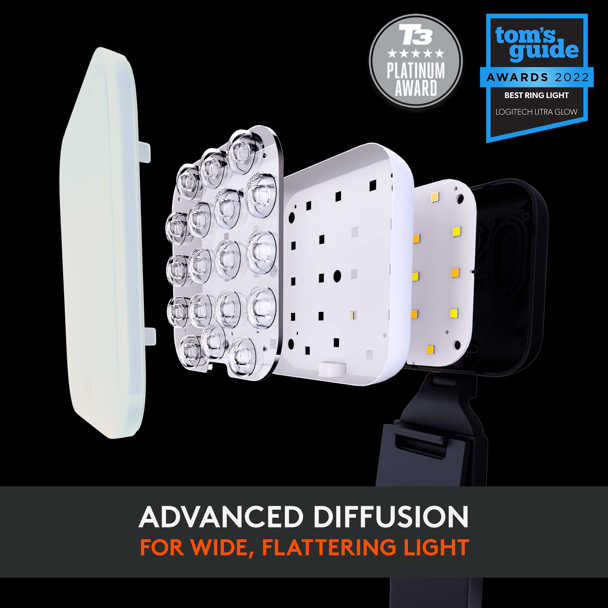 Logitech for Creators Litra Glow Premium LED Streaming Light with TrueSoft
