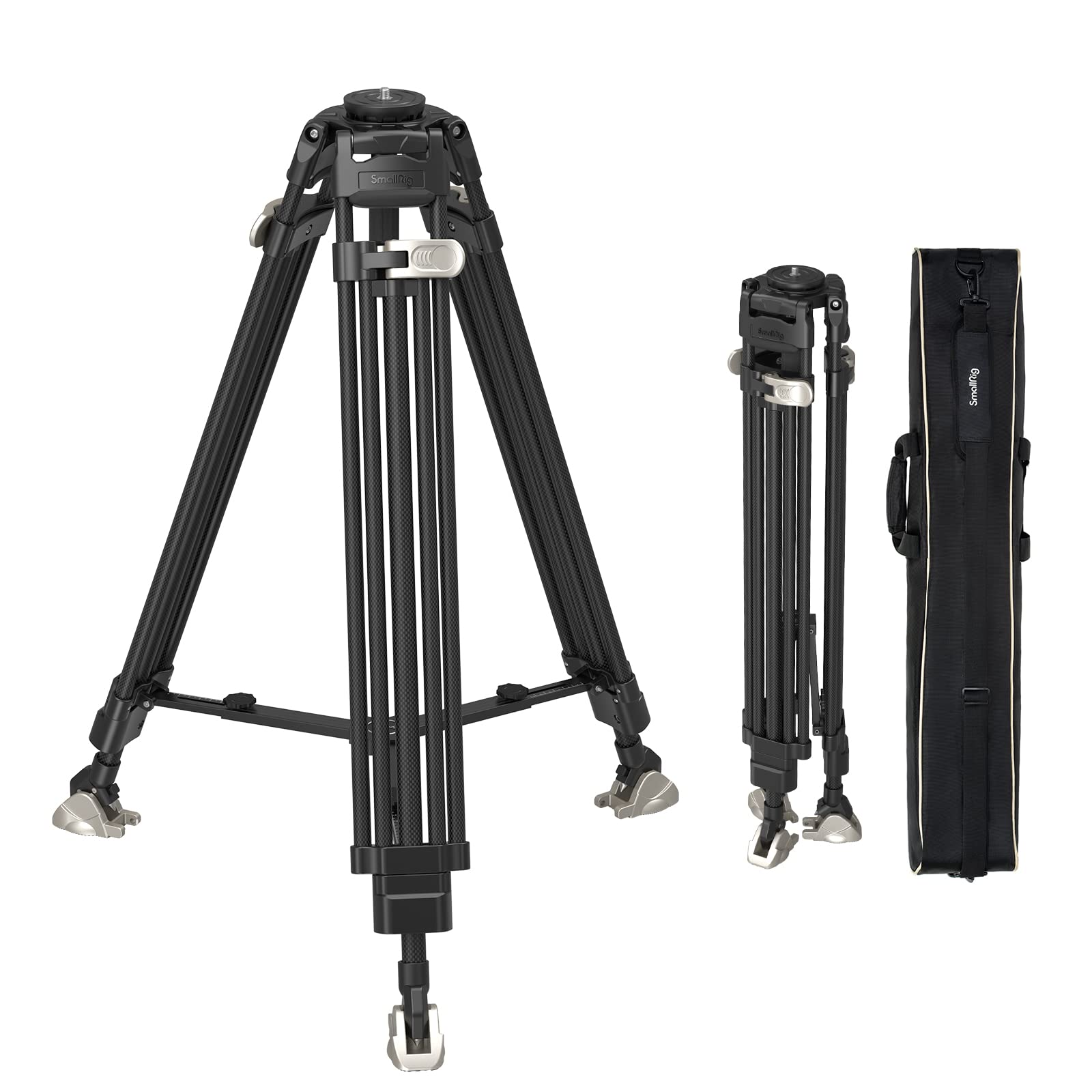 SmallRig AD-100 FreeBlazer Heavy-Duty Carbon Fiber Tripod System, 78" Video Tripod with One-Step Locking System, 360° Fluid Head and Dual-Mode Quick-Release Plate, Max Load 22 lbs for Camera -3989