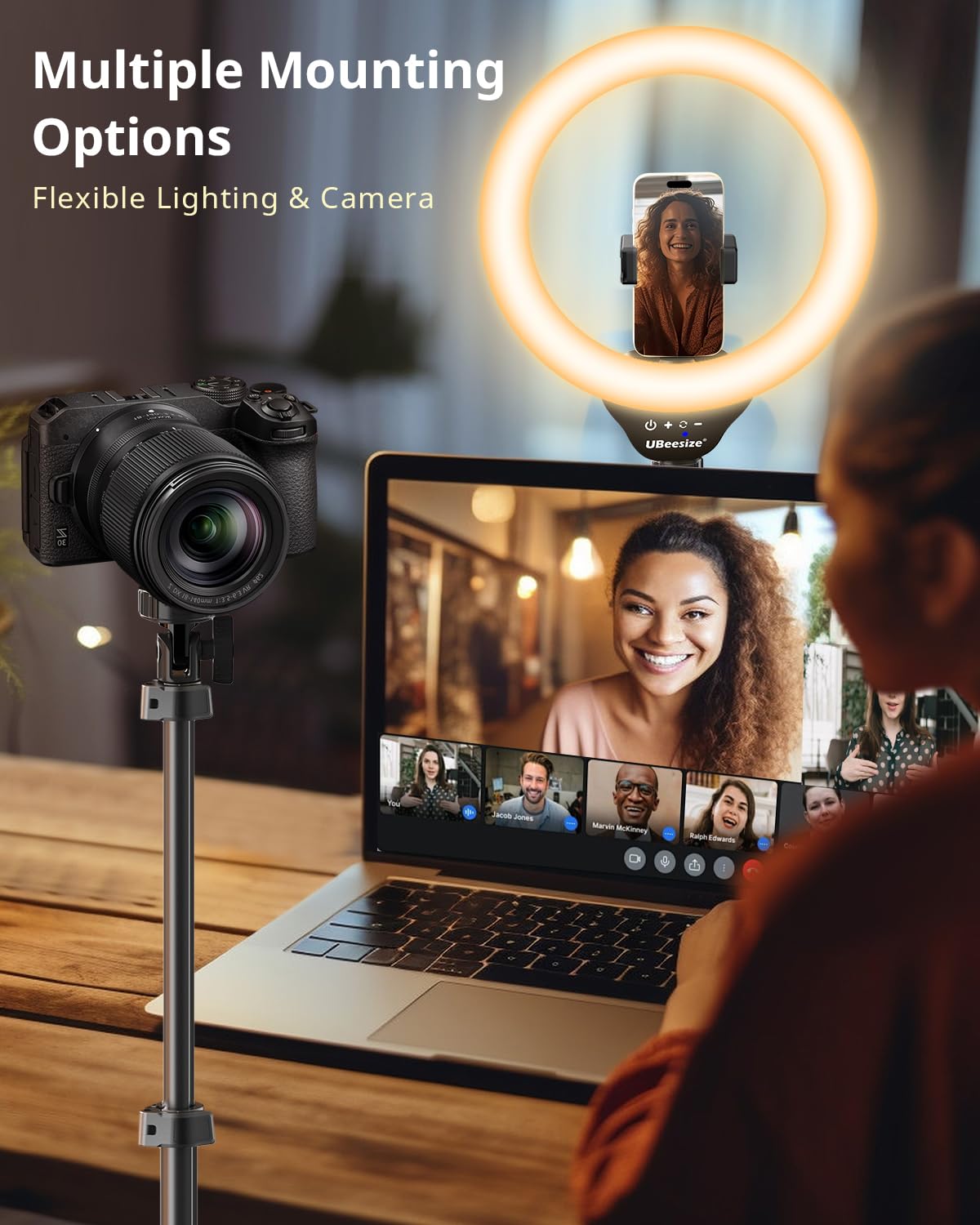 UBeesize 12'' LED Ring Light with 62'' Tripod Stand