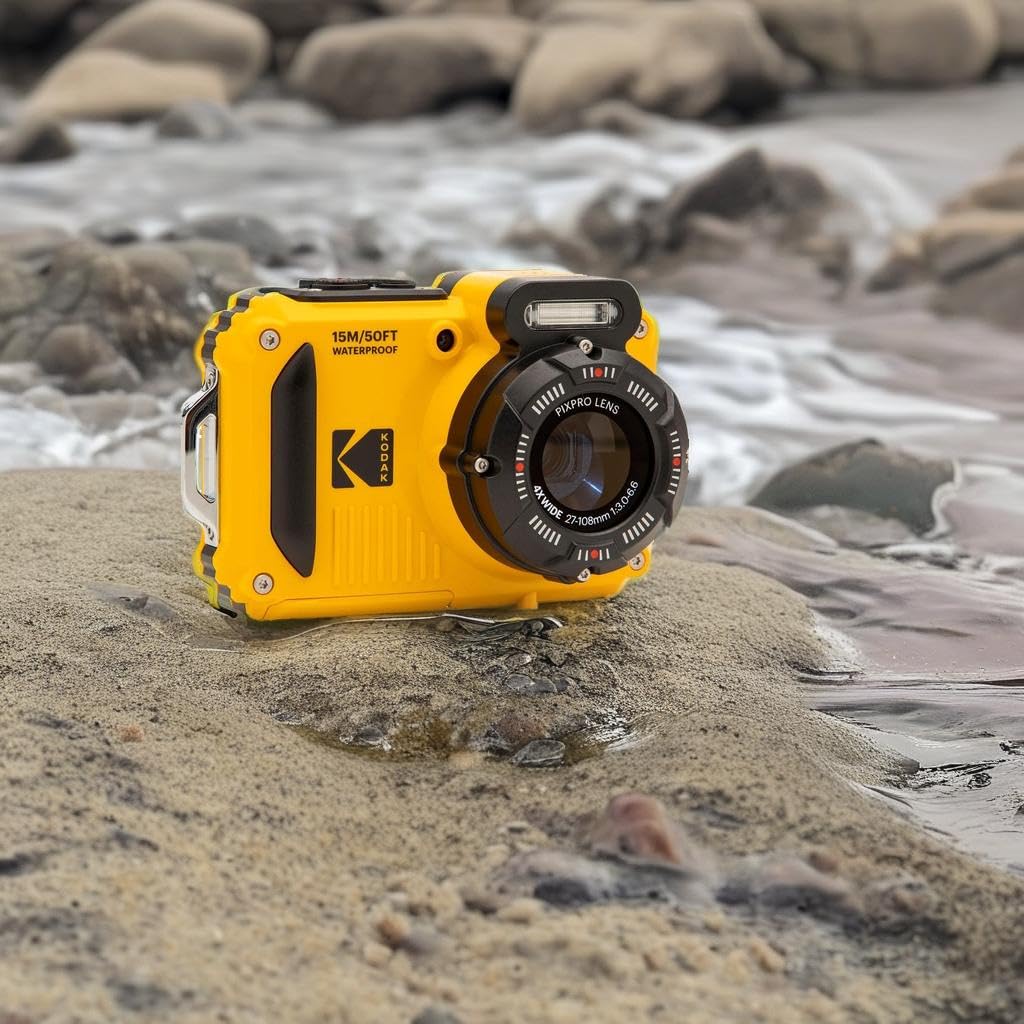 Kodak PIXPRO WPZ2 Waterproof Digital Camera, 16MP with 4X Optical Zoom, Shockproof, Dustproof, 1080p Video, Wi-Fi, Waterproof to 50ft, Blue