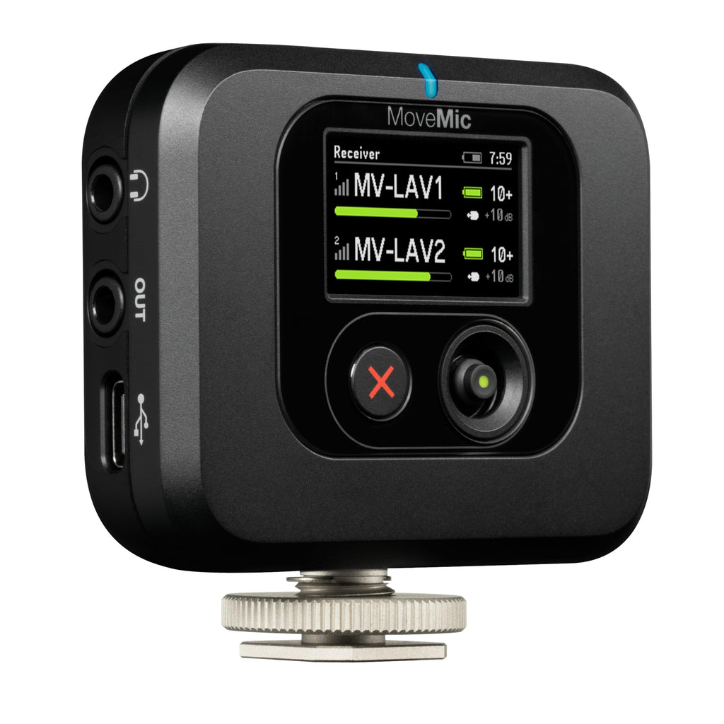 Shure MoveMic Two Kit, Pro Wireless Lavalier Microphones with Camera Receiver for DSLR