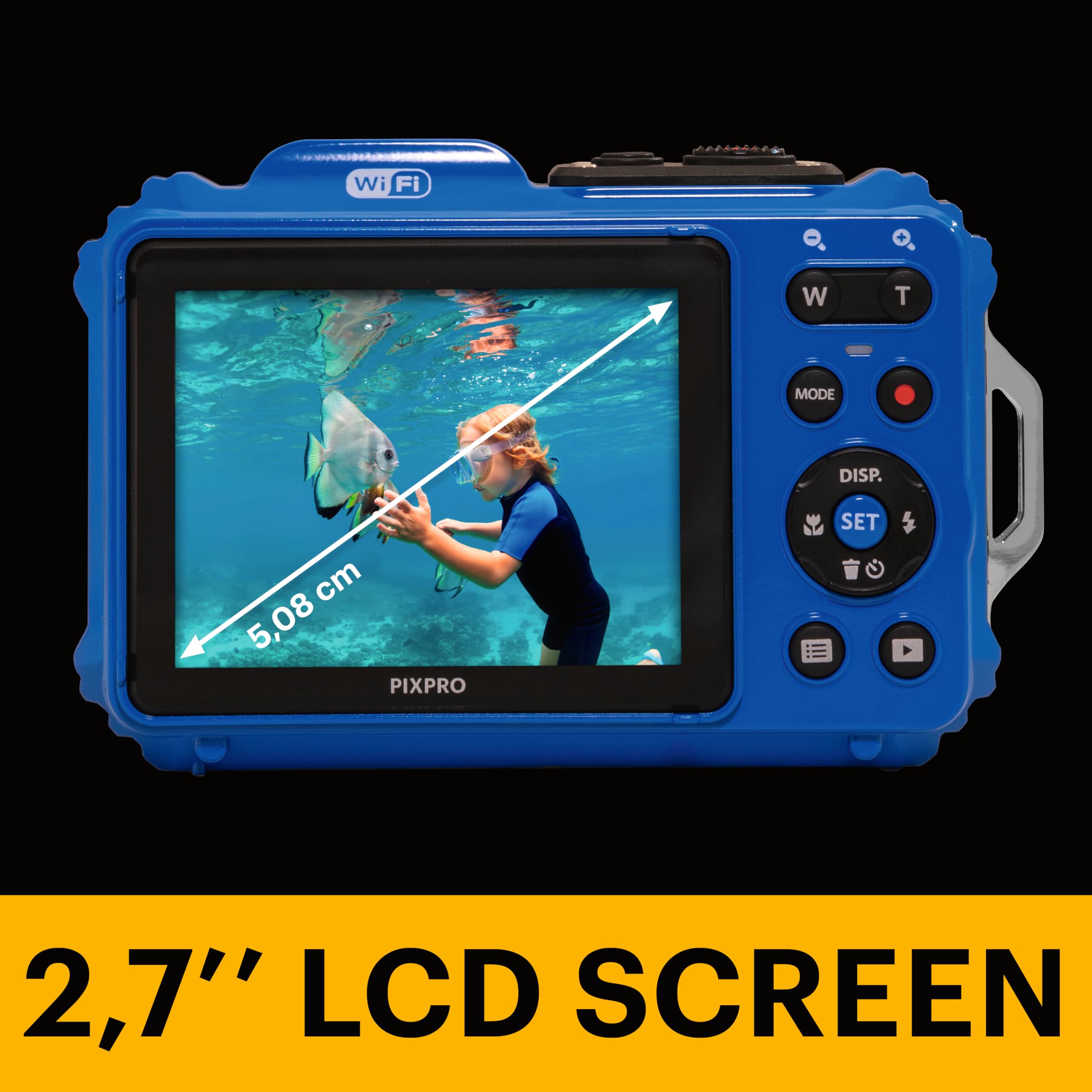 Kodak PIXPRO WPZ2 Waterproof Digital Camera, 16MP with 4X Optical Zoom, Shockproof, Dustproof, 1080p Video, Wi-Fi, Waterproof to 50ft, Blue