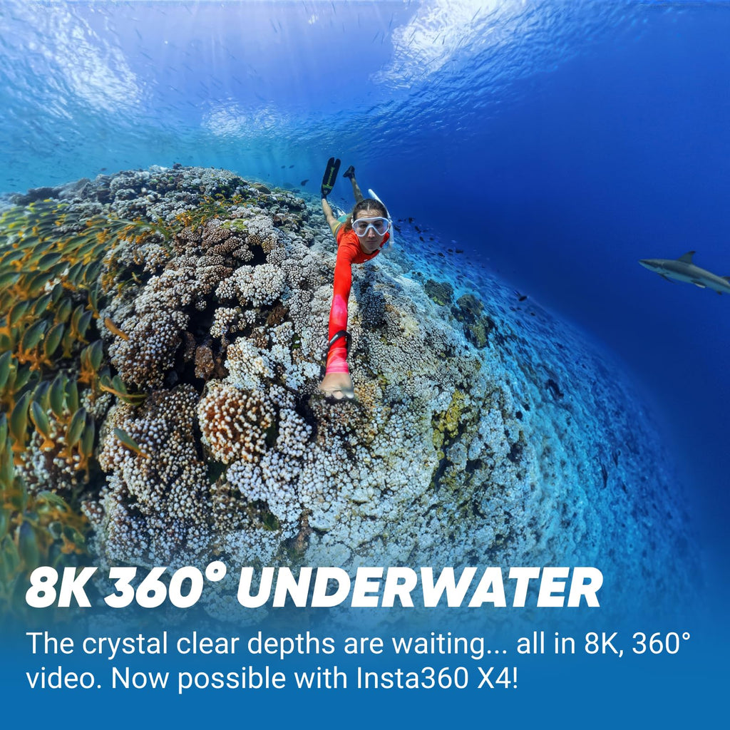 Insta360 X4 Standard Bundle - Waterproof 8K 360 Action Camera, 4K Wide-Angle Video, Invisible Selfie Stick Effect, Removable Lens Guards, 135 Min Battery Life, AI Editing, Stabilization