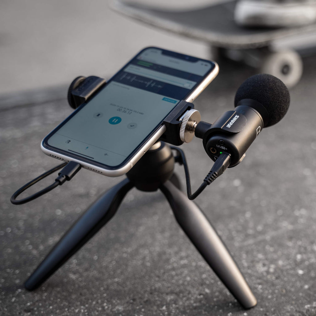 Shure MV88+ Video Kit - Digital Stereo Condenser Microphone for Apple and Android