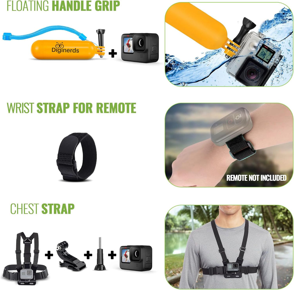 GoPro HERO13 (Hero 13) Black - Waterproof Action Camera with 5.3K HDR Video, 27MP Photos, 1/1.9" Image Sensor, Live Streaming, Webcam, Stabilization + 64GB Card & 50 Piece Accessory Kit - Bundle