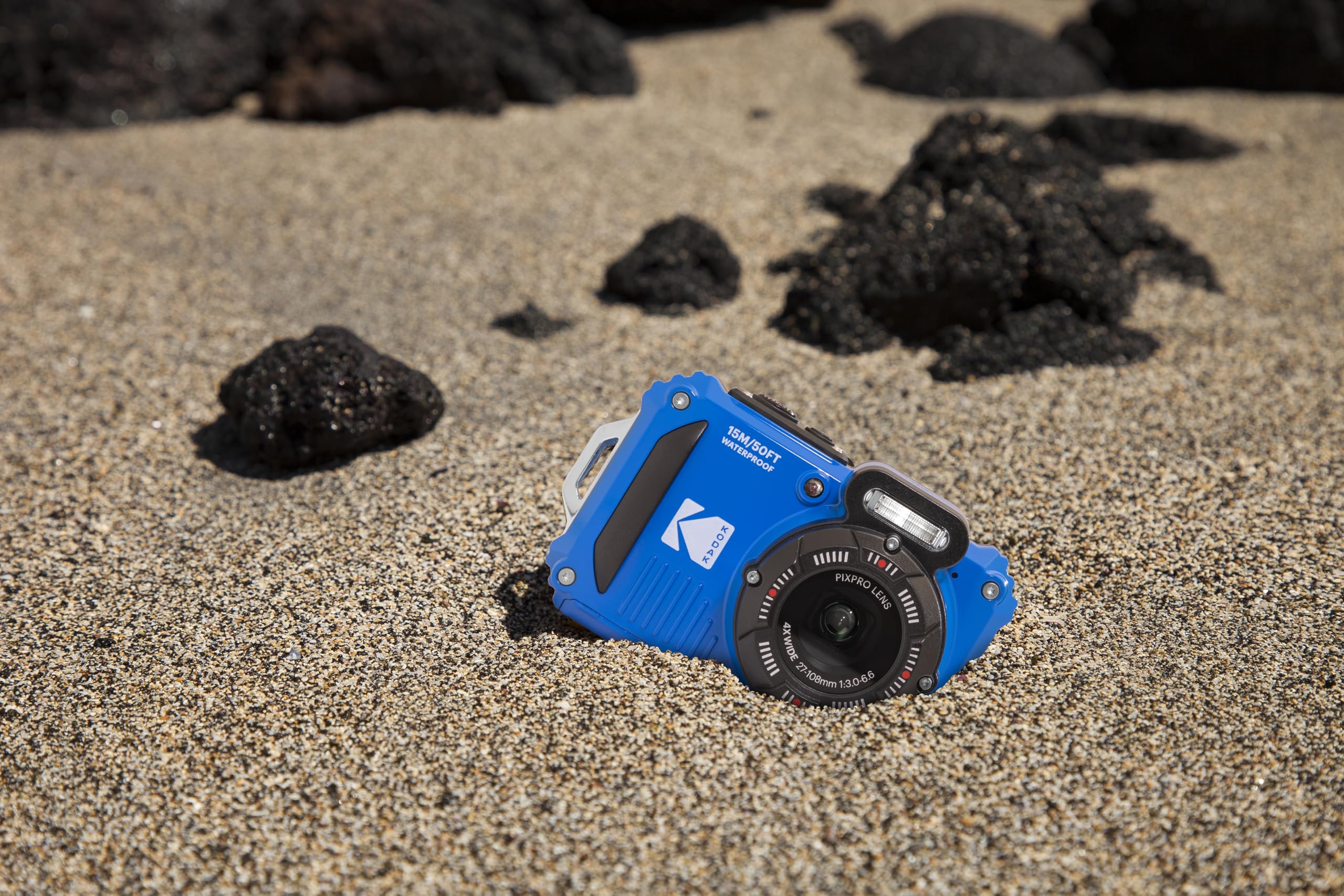 Kodak PIXPRO WPZ2 Waterproof Digital Camera, 16MP with 4X Optical Zoom, Shockproof, Dustproof, 1080p Video, Wi-Fi, Waterproof to 50ft, Blue